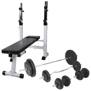 VidaXL Workout Bench with Weight Rack